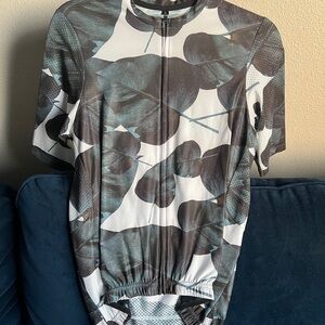 Angeles Creative Leaf Print Cycling Jersey